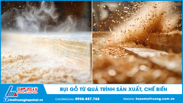 Bụi gỗ từ quá trình sản xuất, chế biến