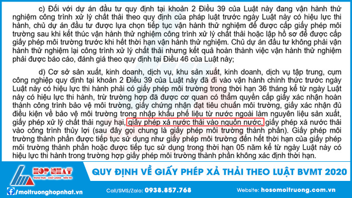 Giấy phép xả thảo theo quy định mới