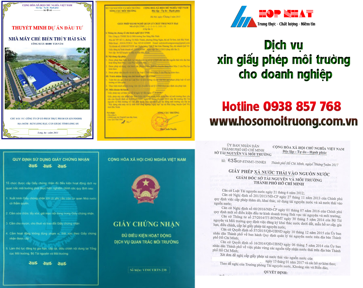 Dịch vụ xin giấy phép môi trường cho doanh nghiệp