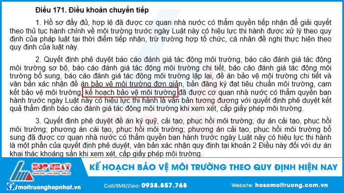 Kế hoạch bảo vệ môi trường theo quy định hiện nay
