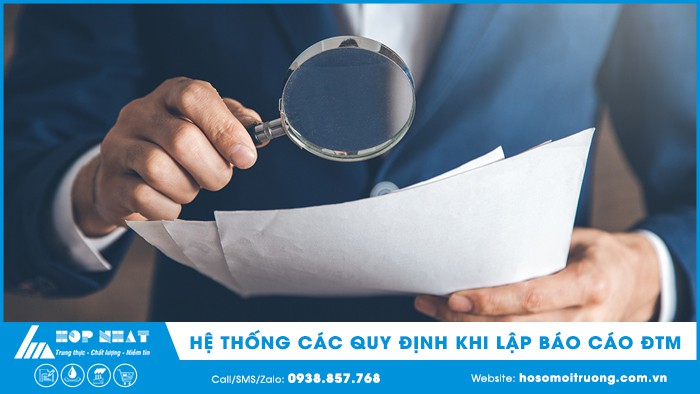 Hệ thống quy định khi lập báo cáo ĐTM