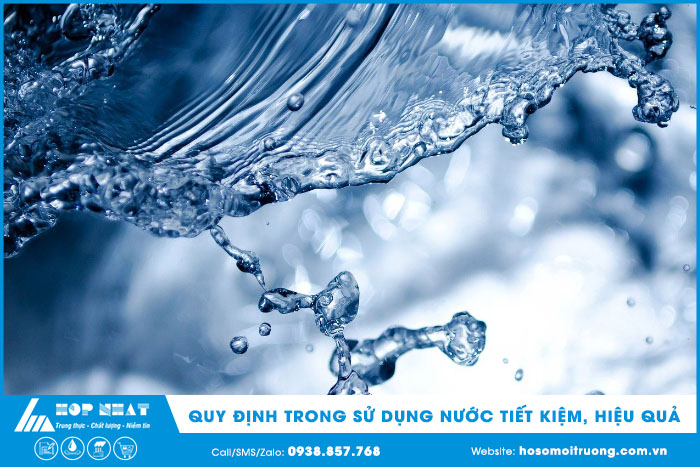 Quy định trong sử dụng nước tiết kiệm, hiệu quả