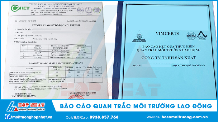 Báo cáo kết quả quan trắc môi trường lao động