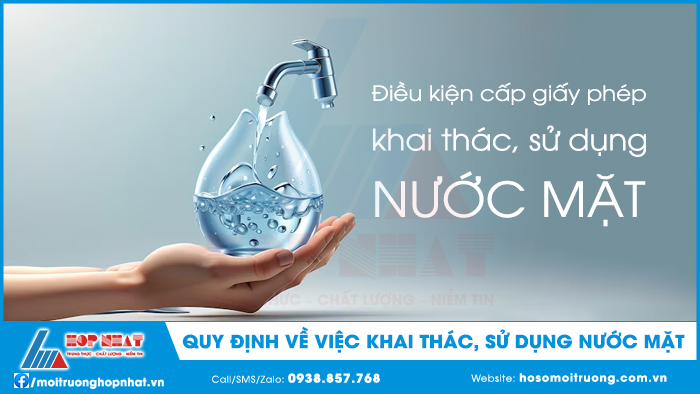 Điều kiện cấp phép khai thác nước mặt