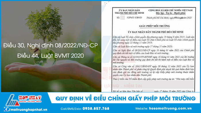 Điều chỉnh giấy phép môi trường