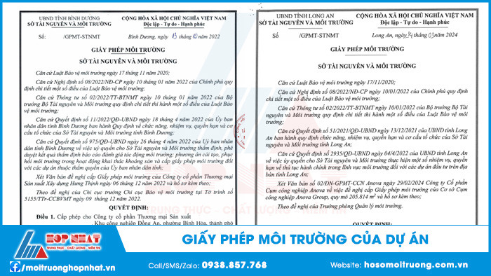 Giấy phép môi trường của dự án