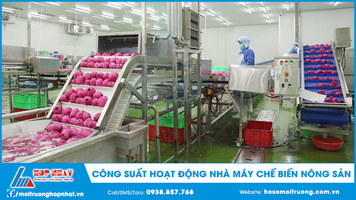 Công suất hoạt động nhà máy chế biến nông sản