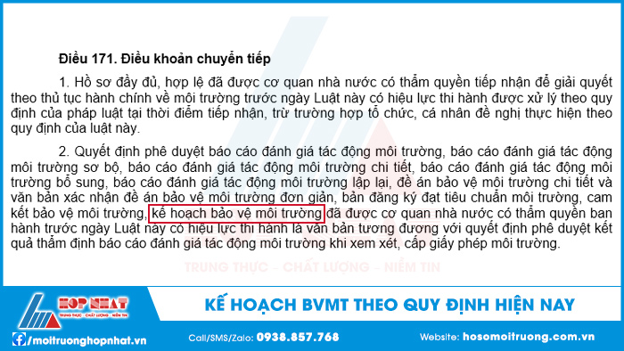 Kế hoạch bảo vệ môi trường theo quy định hiện nay