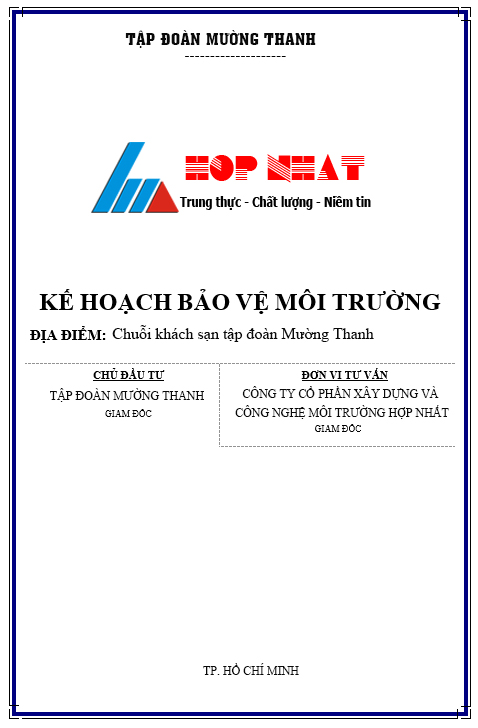 Lập kế hoạch bảo vệ môi trường nhà hàng khách sạn