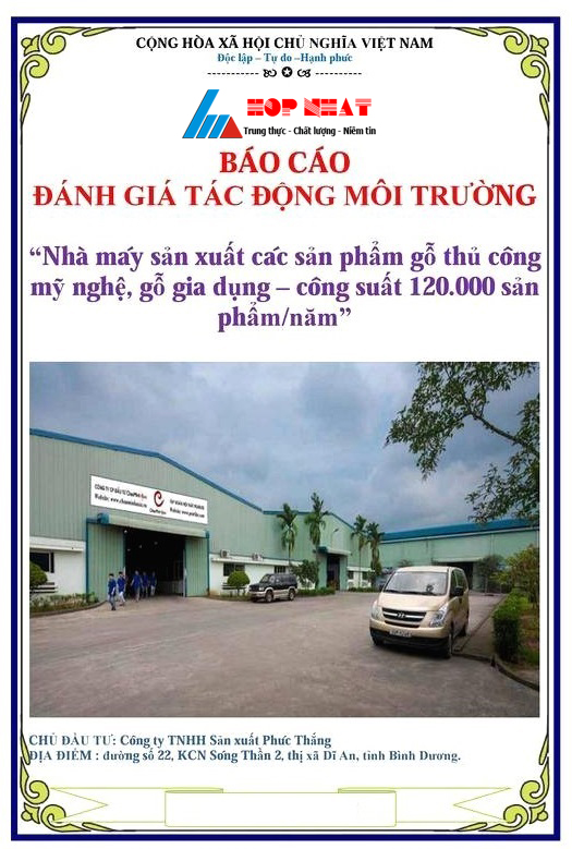Báo cáo đánh giá tác động môi trường nhà máy chế biến gỗ